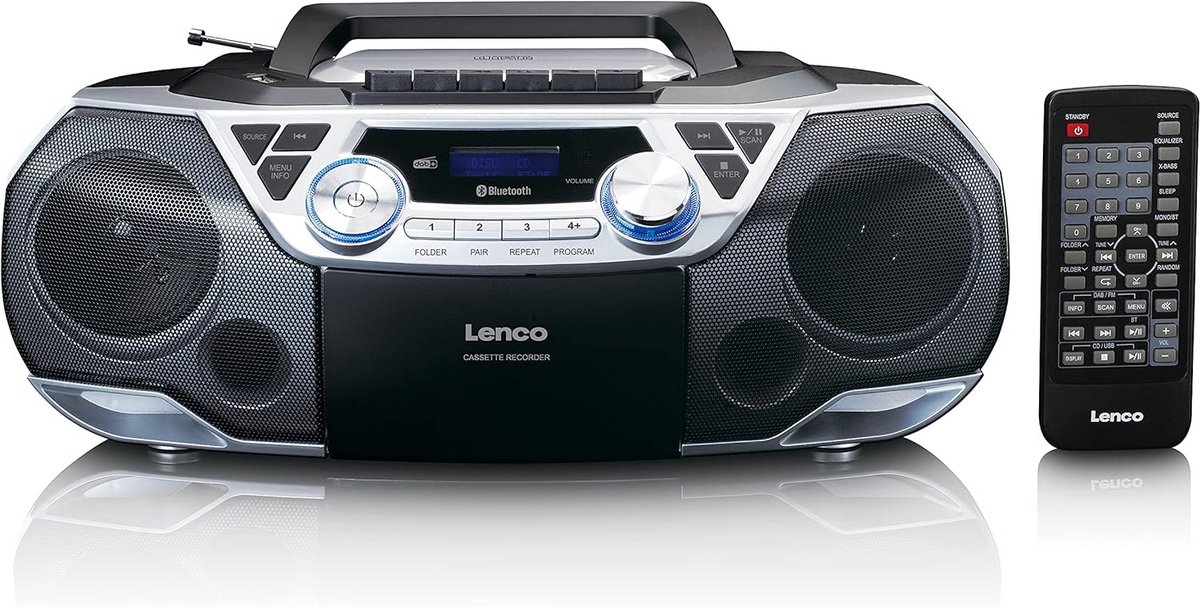 Boombox DAB+ met Bluetooth 5.0 en Toploader CD/MP3 Speler - Multifunctioneel met Cassette Deck, FM Radio en USB Poort