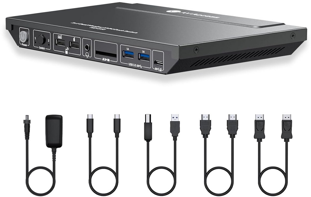 Dockingstation met KVM-switch voor Laptop en Desktop | 4K@60Hz Dual Monitor & 100W Opladen