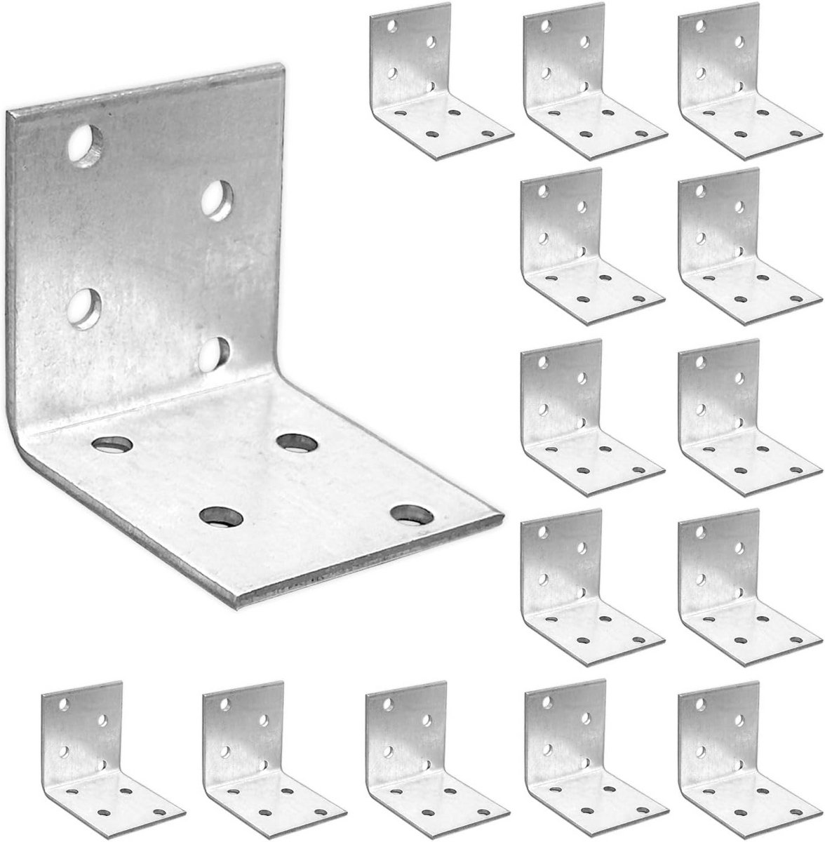 Set van 15 Hoekbeugels 40x40x2 mm Geperforeerde Staalbeugels voor Bouwprojecten