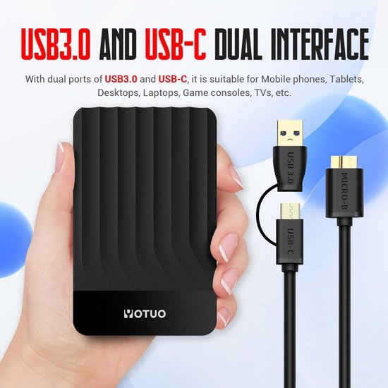 Draagbare Externe Harde Schijf 500GB USB 3.0 voor PC en Laptop van Merkloos — afbeelding 5