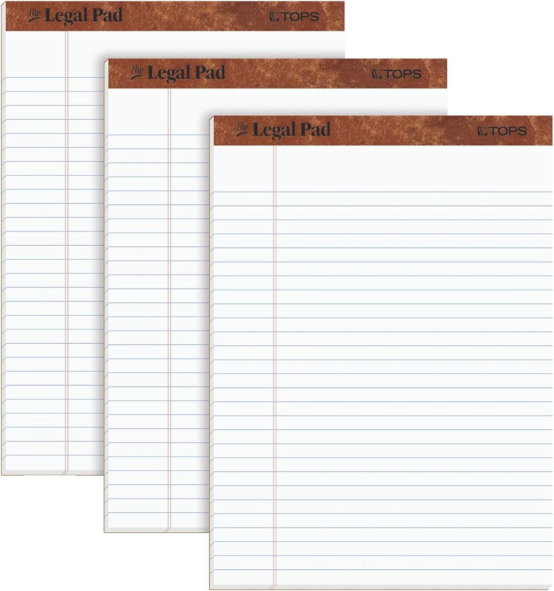 Perforated Legal Pad A4, 50 vellen, 3 pads per verpakking