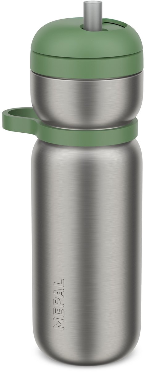 Mepal Isoleerfles twist Sport - 600 ml - Twist en drink - Lekdicht en geïsoleerd: 6u warm. 10u koud - Vaatwasmachinebestendig - Drinkflessen - Moss green