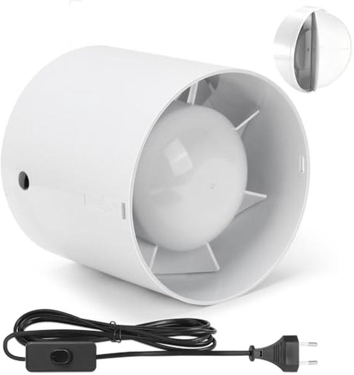 Stille Duct Ventilator 100 mm met Terugslagklep, 130 m³/h, Voor Badkamer, Toilet, Keuken