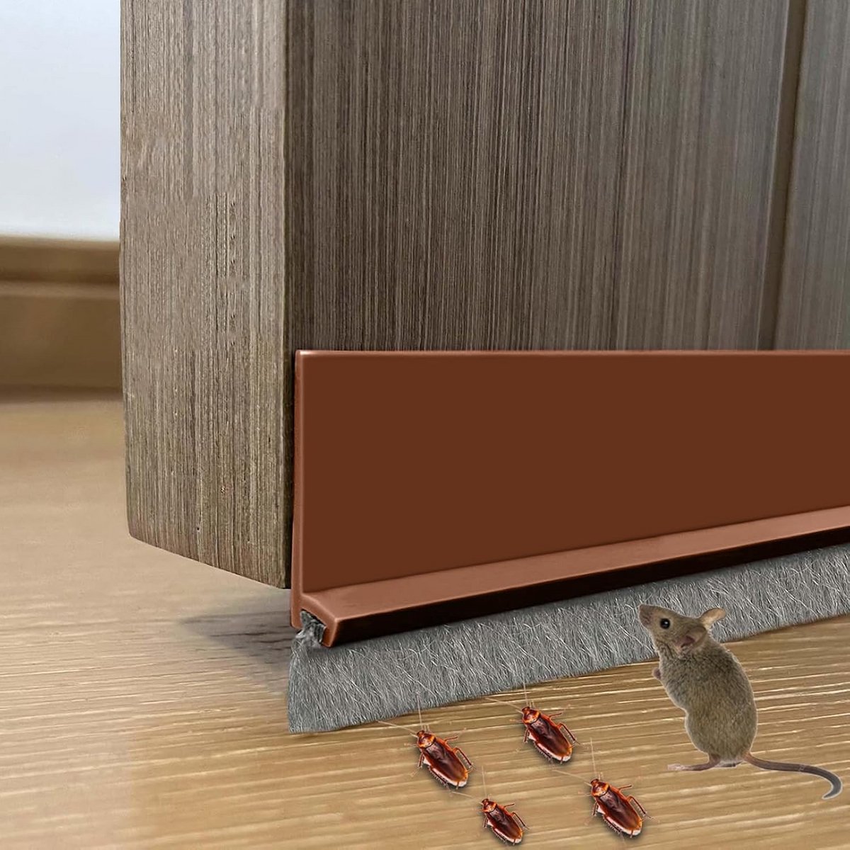 Zelfklevende Tochtstopper met Borstel 100 cm voor Geluidsisolatie en Isolatie tegen Kou en Insecten