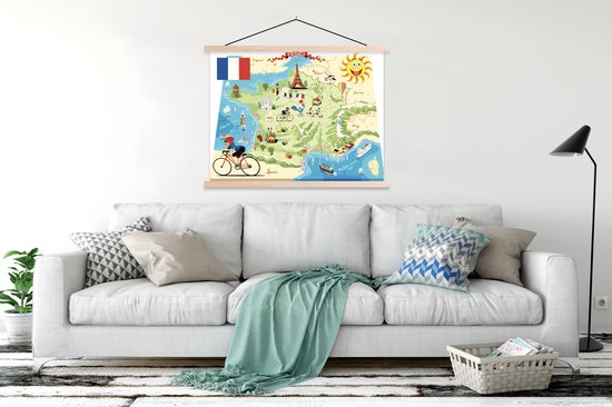 Carte de France en style cartoon 120x90 cm