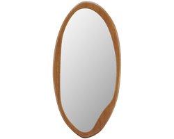 Vente-unique Ovale spiegel in heveahout - H 100 x B 50 cm - Naturel - FUJIAN