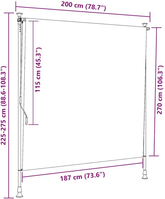 vidaXL 200x270 cm Crème VDXL_145942