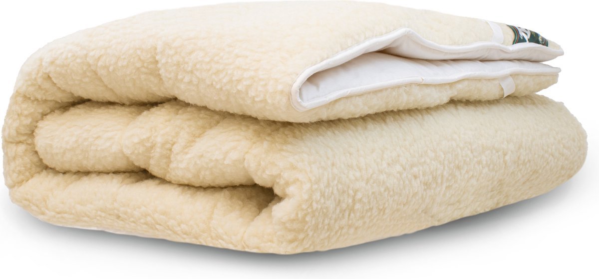 Terschellinger Wollen onderdeken |100% IWS Zuiver Scheer wollen topper |Puur Natuur topdek | 200x200 cm
