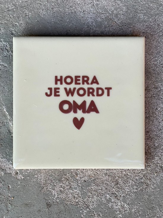 Petit carreau Hourra tu deviens Grand-mère | Tuile de dicton tendance | Cadeau d'adieu| Cadeau pour une Nieuwe maison | Cadeau de pendaison de crémaillère |Cadeau d'anniversaire | Anniversaire |Anniversaire |cadeau boîte aux lettres