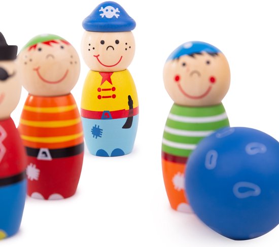 Bigjigs - Jeu de quilles - Pirate - 8cm de haut