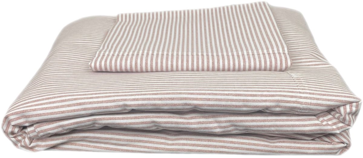 Town & Country Newport Dekbedovertrek - 140 x 220 cm - Stripe - Rosewood