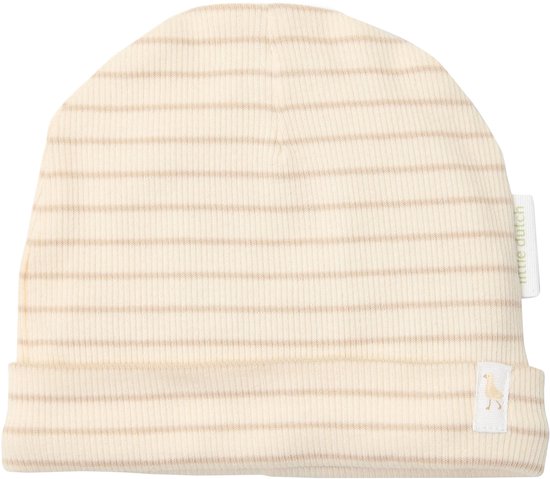Little Dutch Muts - Soft Beige Stripe - 0-3 Mnd