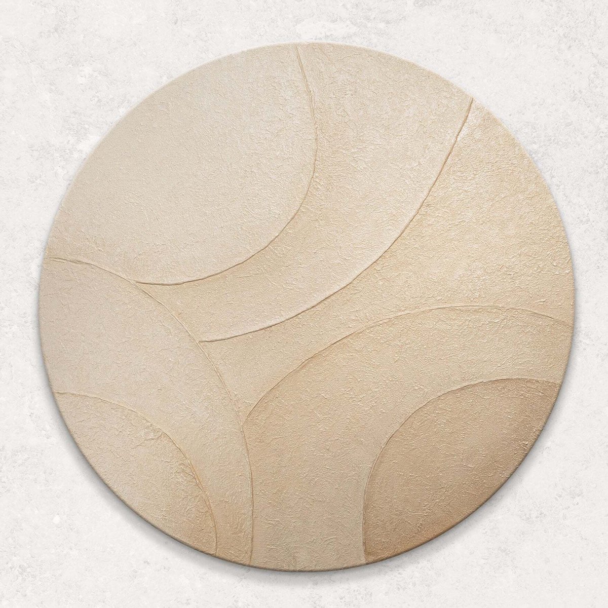 YS Canvas schilderij 100x100 cm handgeschilderd ornament van de wind – YS-Art Gallery – Luxe wanddecoratie Round