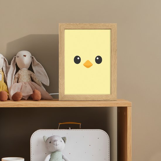 Nachtlampje 15x20 cm - Kinder lampje - Kuiken - Vrolijk - Geel - Minimalistisch - Tafellamp kinderkamer - Slaapkamer lamp - Bedlamp kinderen - Kinderlampje stopcontact - Wandlamp babykamer - Nachtlampjes van OnlyWow — afbeelding 3