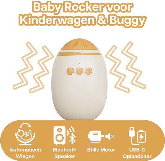 Baby Rocker voor Kinderwagen & Buggy van MMOBIEL - Met Speaker voor White Noise & Bluetooth Audio - Voor Wipstoel Baby - Oplaadbaar - Automatisch Wiegen - Stille Motor van Merkloos — afbeelding 2