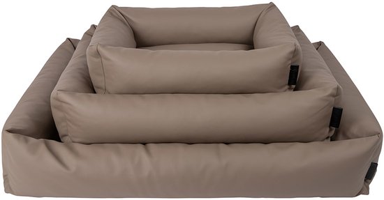 District 70 URBAN - Stoere design hondenmand - Imitatie leer - Verkrijgbaar in drie maten - Donkergrijs, Latte of Taupe - Kleur: Latte, Maat: M - 80 x 60 x 18 cm