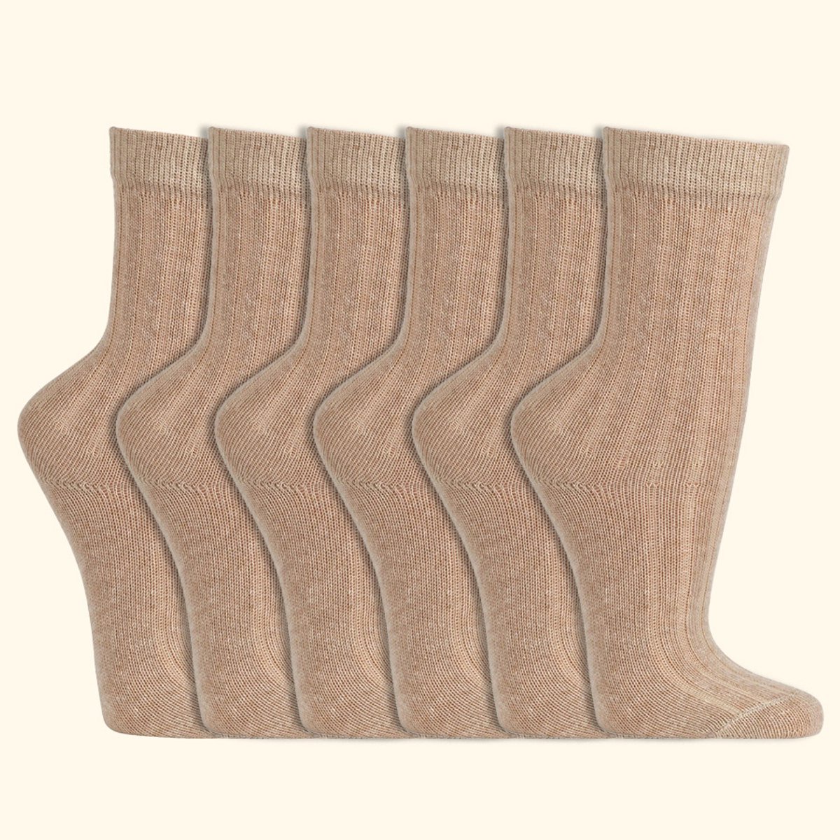 Luxe sokken Merino & Kasjmier Superzacht Dames & Heren 6 paar Beige
