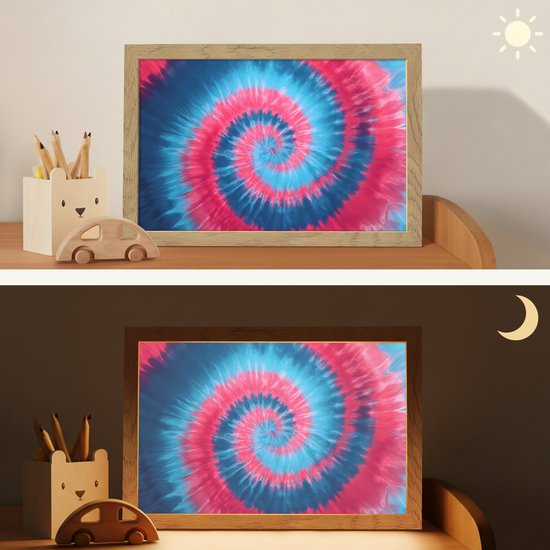 Nachtlampje 30x20 cm - Kinder lamp - Spiraal - Roze - Draaiend - Tafellamp kinderkamer - Slaapkamer lamp - Bedlamp kinderen - Kinderlampje stopcontact - Wandlamp babykamer - Nachtlampjes van Merkloos — afbeelding 4