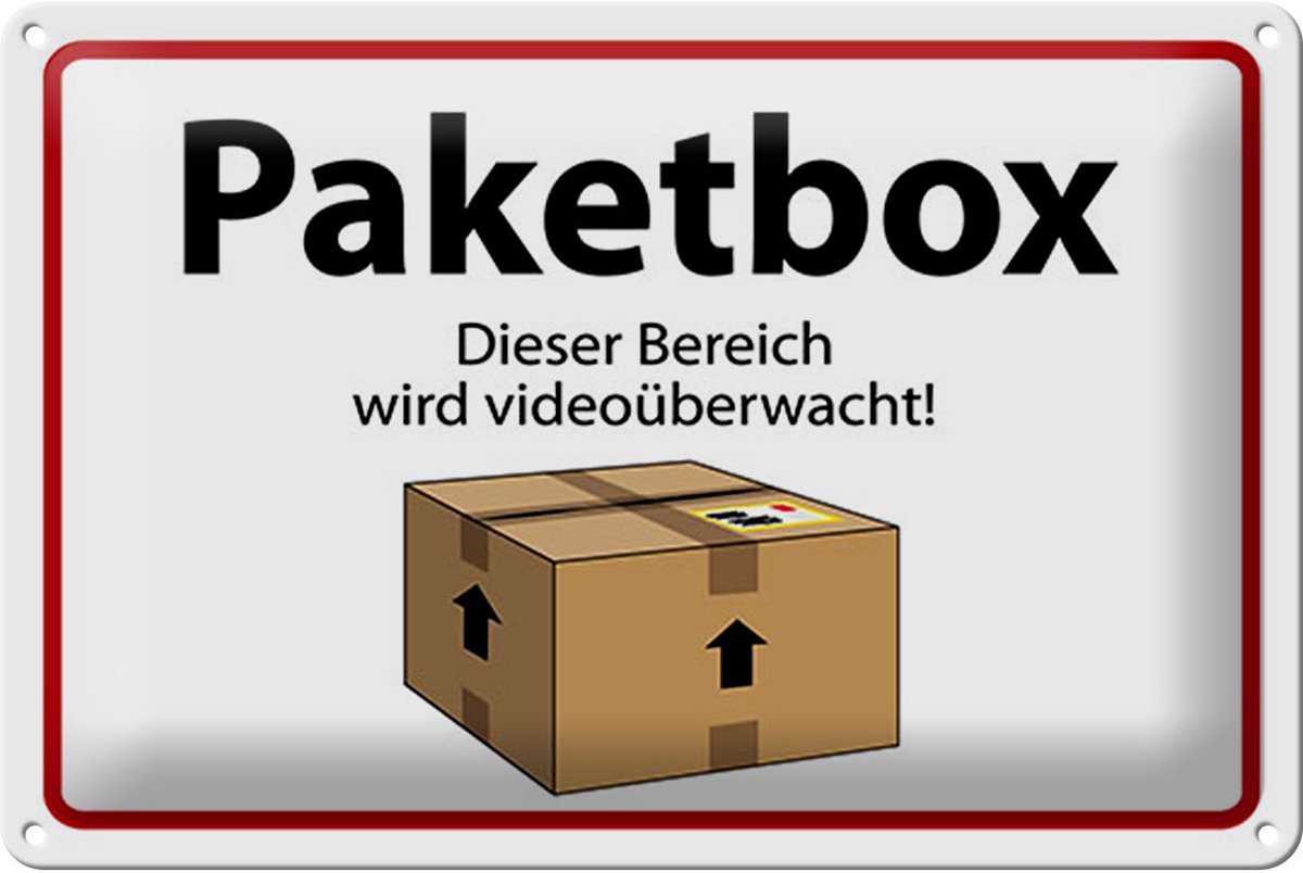 Blechschild Spruch 12x18 cm Paketbox Video Schild
