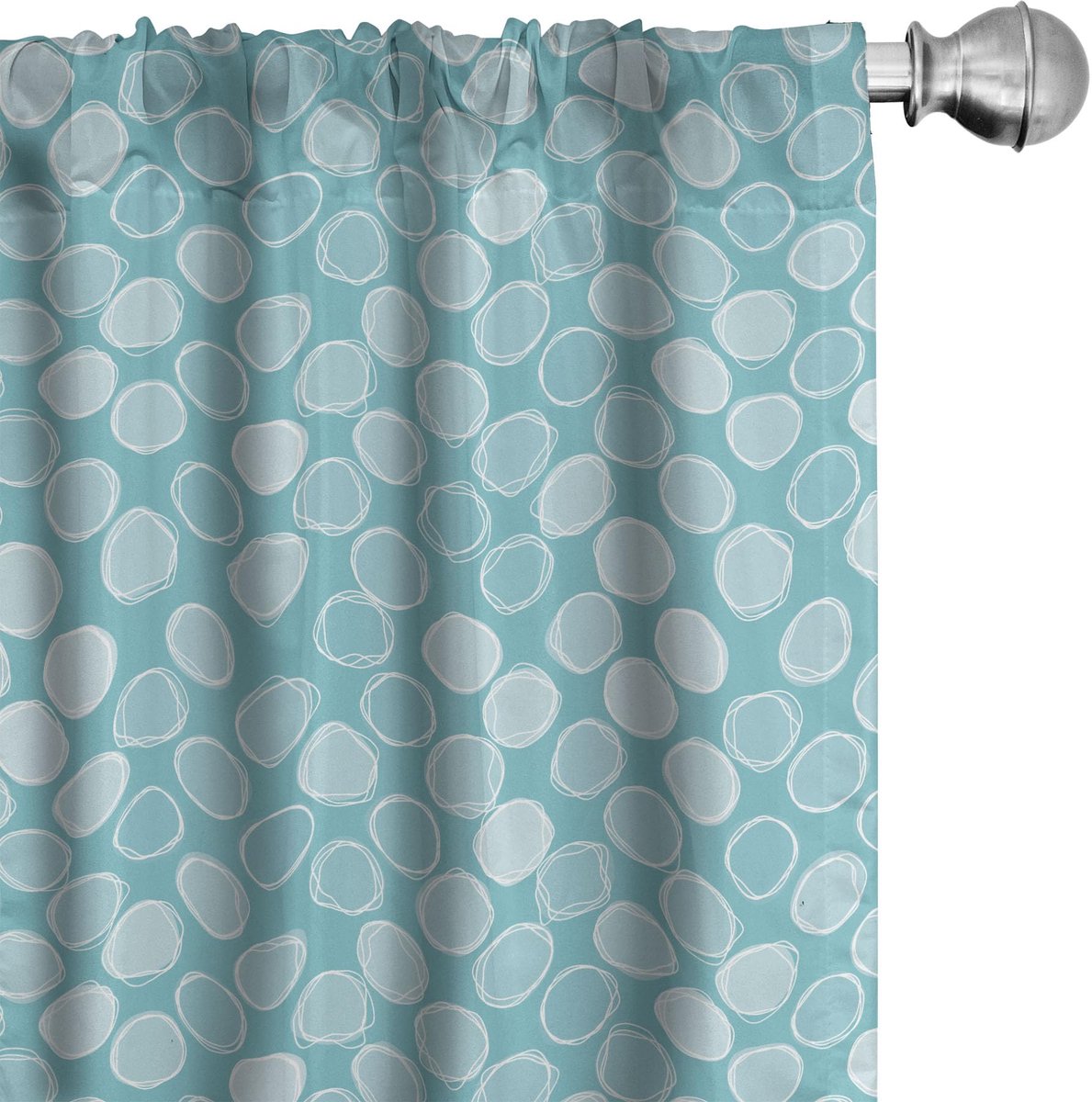 ABAKUHAUS Abstrakt Gordijnen – 2x75x225 cm – Microvezel – Turkoois Türkis Hellblau
