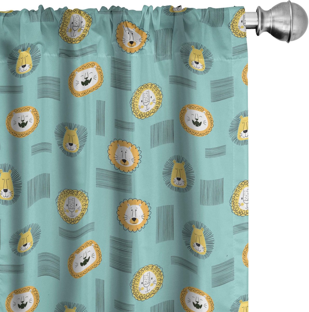 ABAKUHAUS Gordijnen 2-delige set 75x175 cm – microvezel – Seafoam en mosterd