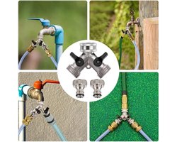 Stunq® 2-weg verdeler water 3/4 inch, wateraansluitverdeler, waterverdeler waterkraan, 2-weg Y-verdeler, tuinslangverdeler, Y-verdeler toevoerslang, wateraansluitadapter (A)