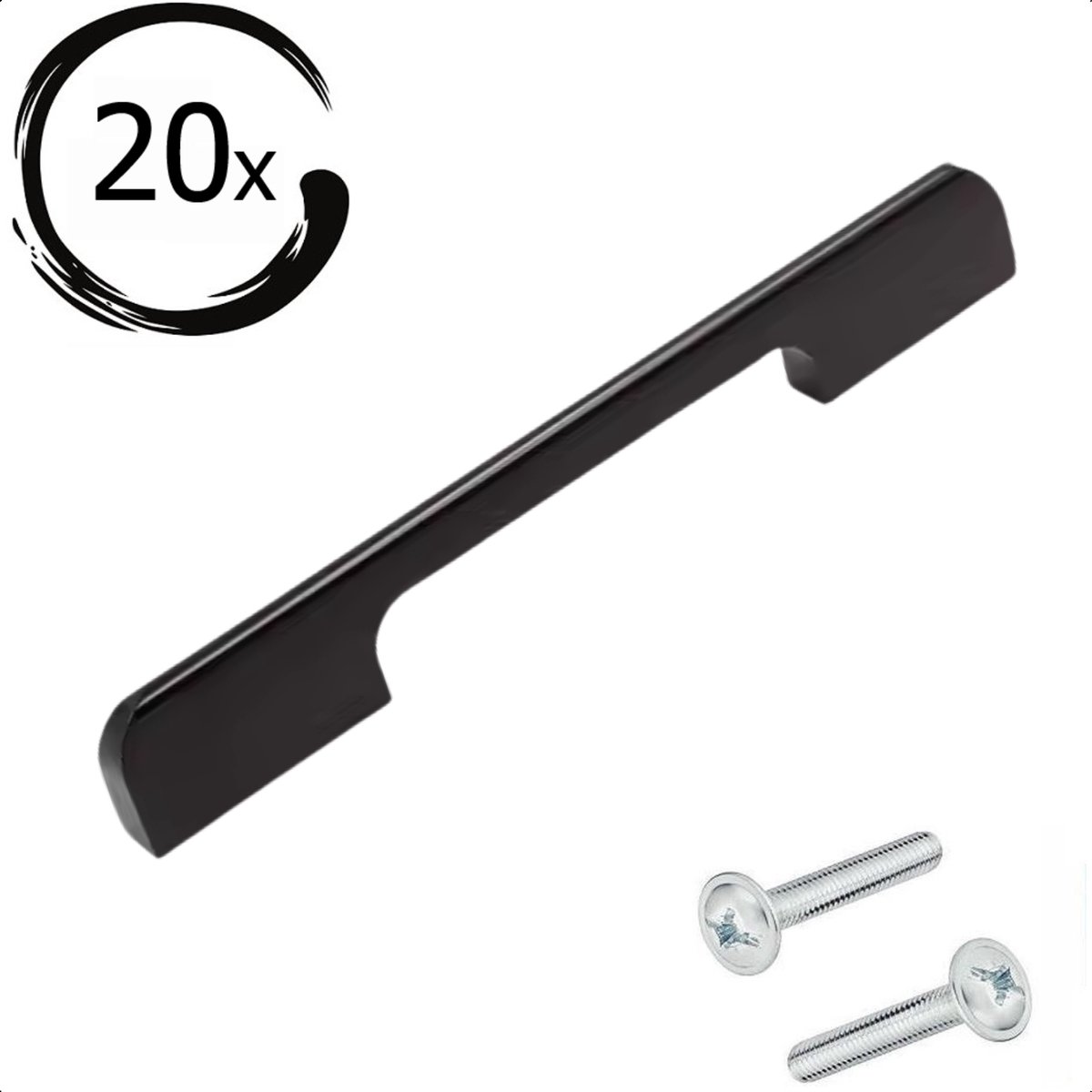 20X Handgreep 160mm Aluminium Zwart – Seattle