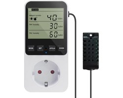 Digitale Vocht- en Temperatuurregelaar met Socket en Sensor voor Terrarium en Kweken