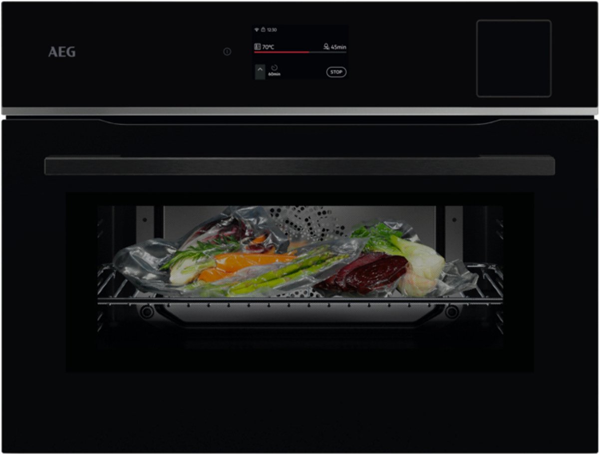 AEG TP8SK721B combi-stoomoven – 45 cm – Hetelucht + stoom – Wi-Fi – Zwart