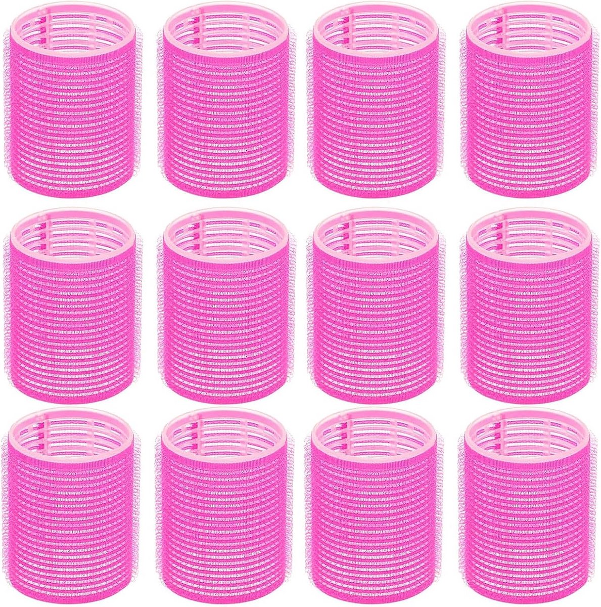 12 Stuks Zelfhechtende Haarrollers voor Volume en Krullen zonder Warmte