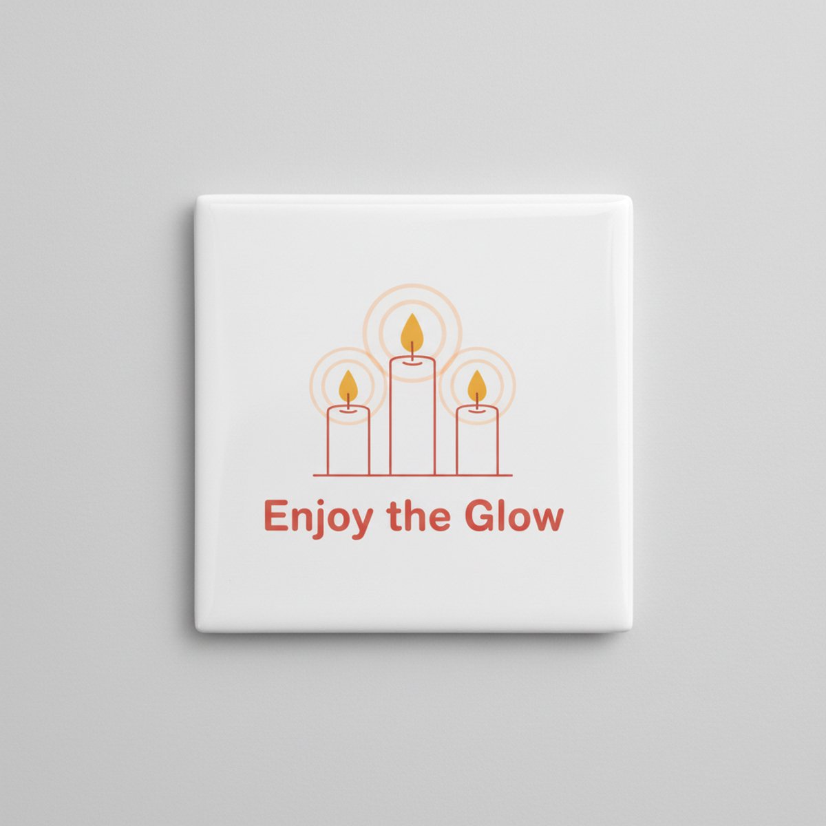 Nevolis Enjoy the Glow Tegel 15×15 cm – Gezellige Kaarslicht Quote Keramische Wandtegel – Warm Scandinavisch Home Decor Cadeau Multi Color