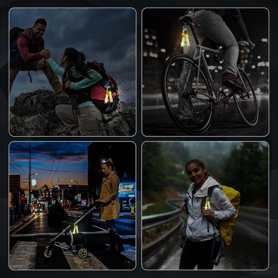 2 stuks USB Oplaadbare LED Knipperlichten Veiligheidsreflector voor Schooltas en Fietsen — afbeelding 4