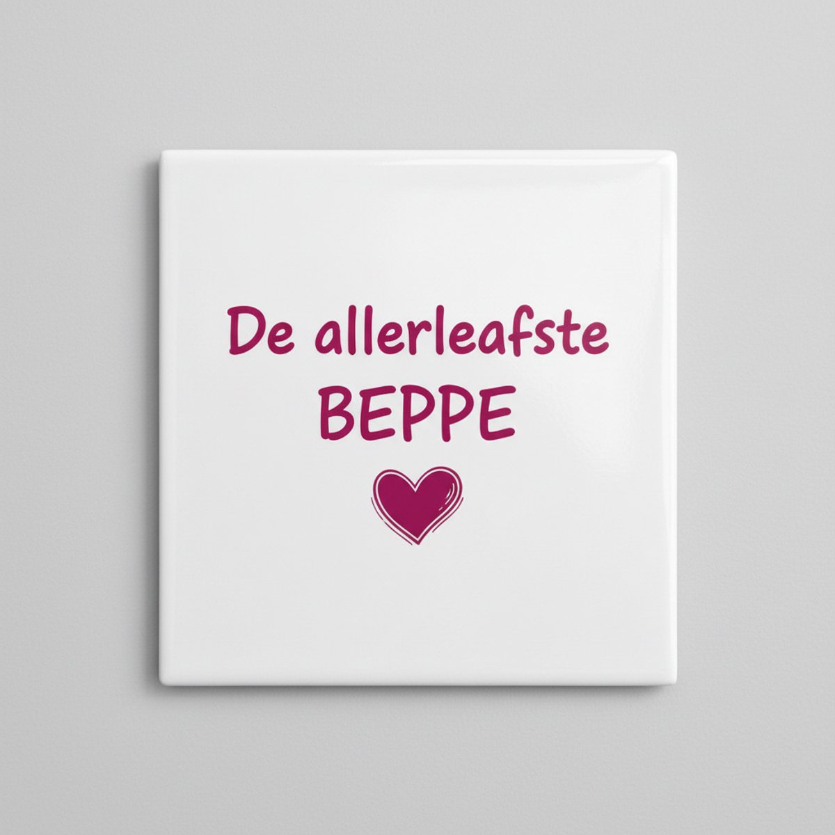 “De Allerliefste Beppe” Keramische Tegel met Hart – Liefdevolle Familie Quote Wanddecorati