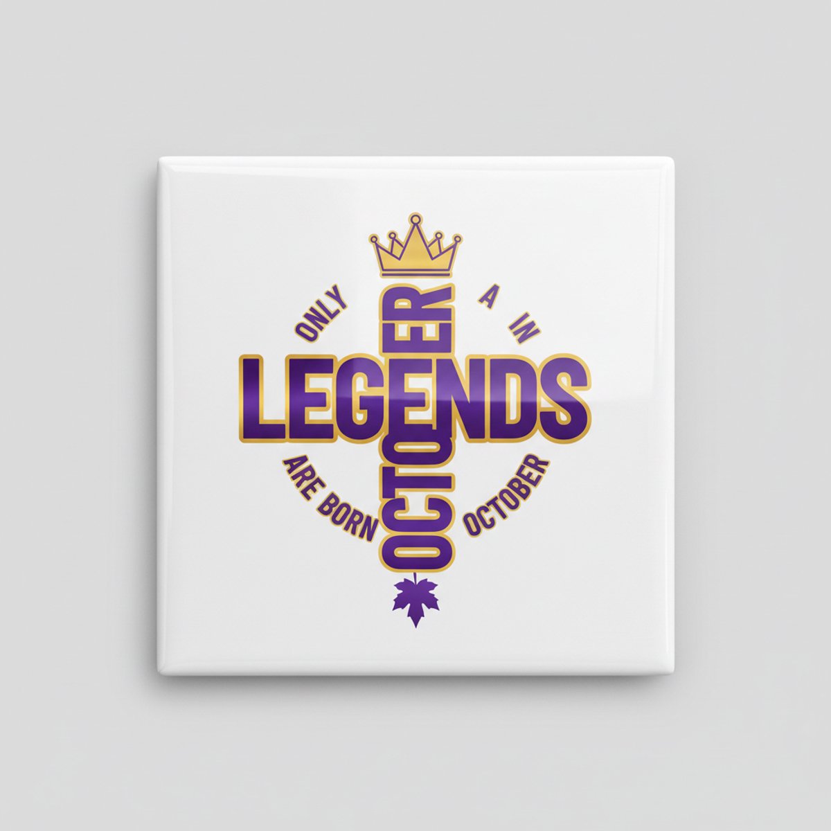Nevolis “Only Legends Are Born in October” Decoratieve Verjaardagstegel – Uniek Keramisch Cadeau – 15×15 cm Multi Color