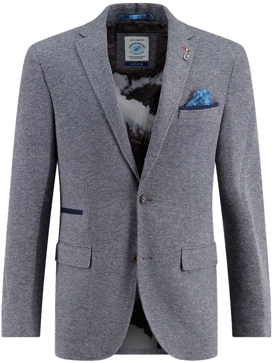 A Fish Named Fred colbert gemeleerd blauw slim fit