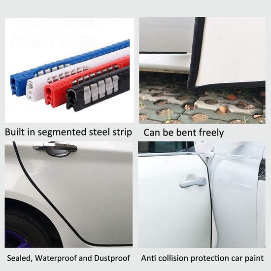ETOPARS Autodeurafdichting 4 Meter Auto Rubberen Afdichting Zelfklevend Autodeur Randbescherming Waterdicht Deurbescherming Afdichtstrip Groot D-vormig 14mm x 12mm