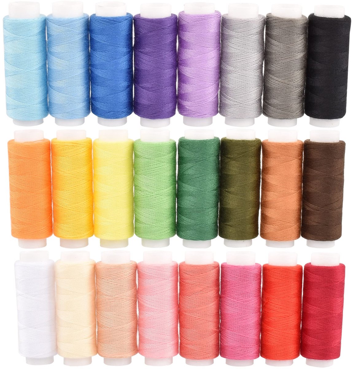 IMPERATORIS® Naaigaren voor Naaimachine – Naaigaren Set / Naai Garen – Garen Set in Naaigarenbox – Naaigaren Box / Doos – Naaigaren Kit – Complete Naai Set - Set van 24 kleurrijke polyester