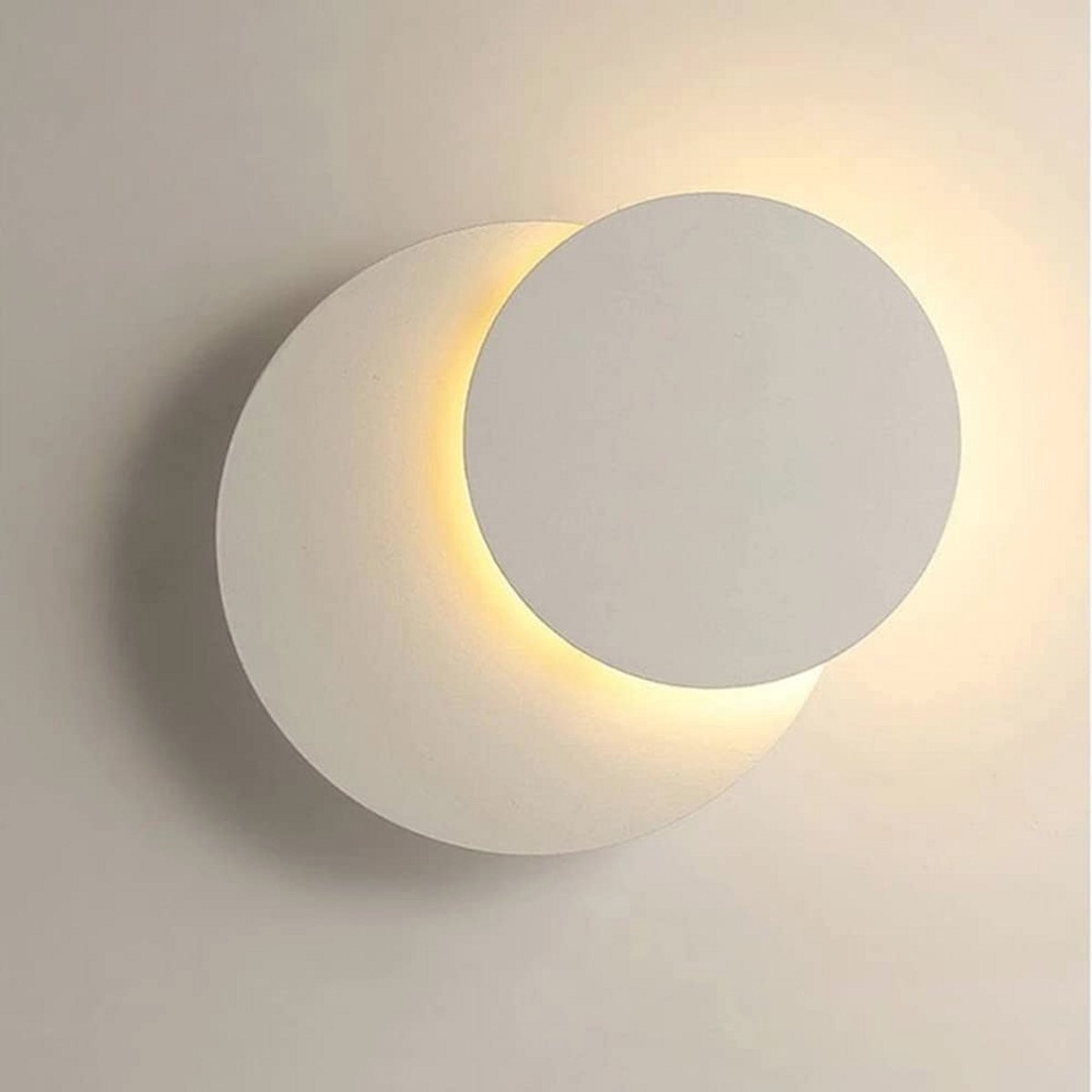 Moderne Ronde Wandlamp 10W - 360° Draaibare Led Wandverlichting met 3000K Warm Wit Licht voor Woonkamer en Slaapkamer