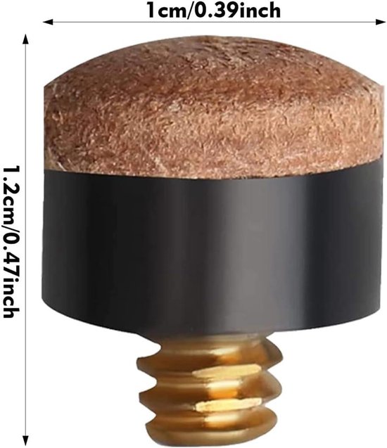 ZEYNOMAX- Biljartkeupunten 20 stuks - Schroefpunten 10 mm - Harde Leren Tips - Vervangende Keupunten - Hoogwaardige Kwaliteit - Eenvoudige Installatie van Zeynomax — afbeelding 5