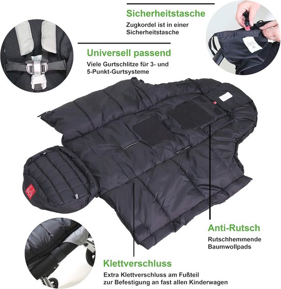 Voetenzak Iglu Thermo Fleece - Zwart - Waterafstotend en Fleece Voering voor Kinderen 6-36 maanden van Merkloos — afbeelding 4