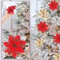 24 stuks kerst fonkelende kerstster bloemen met clips kunstKerstmis