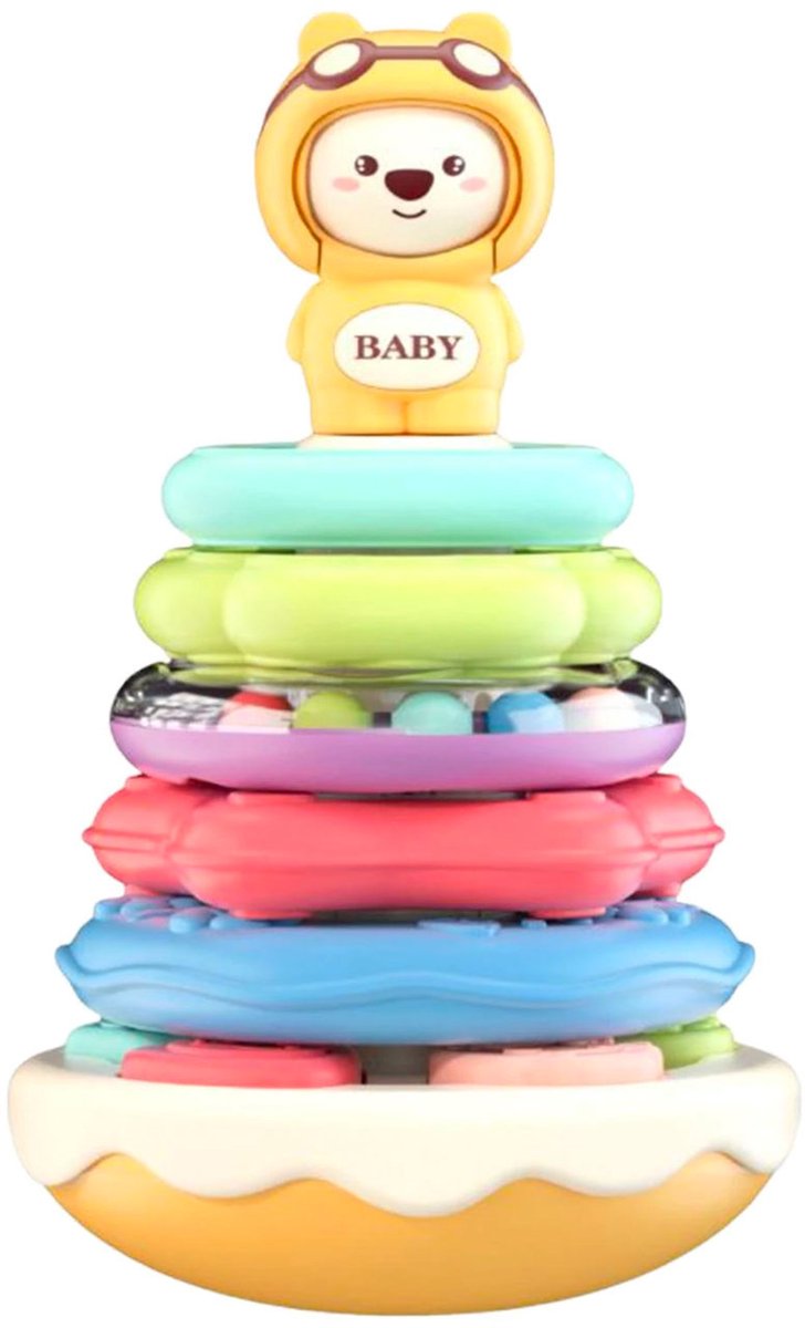 Allerion Zachte Stapeltoren – Blokken Baby – Stapel Blokken Set met Muziek– Voor Jongens en Meisjes - Jenga Speelgoed – Vanaf 18 maanden
