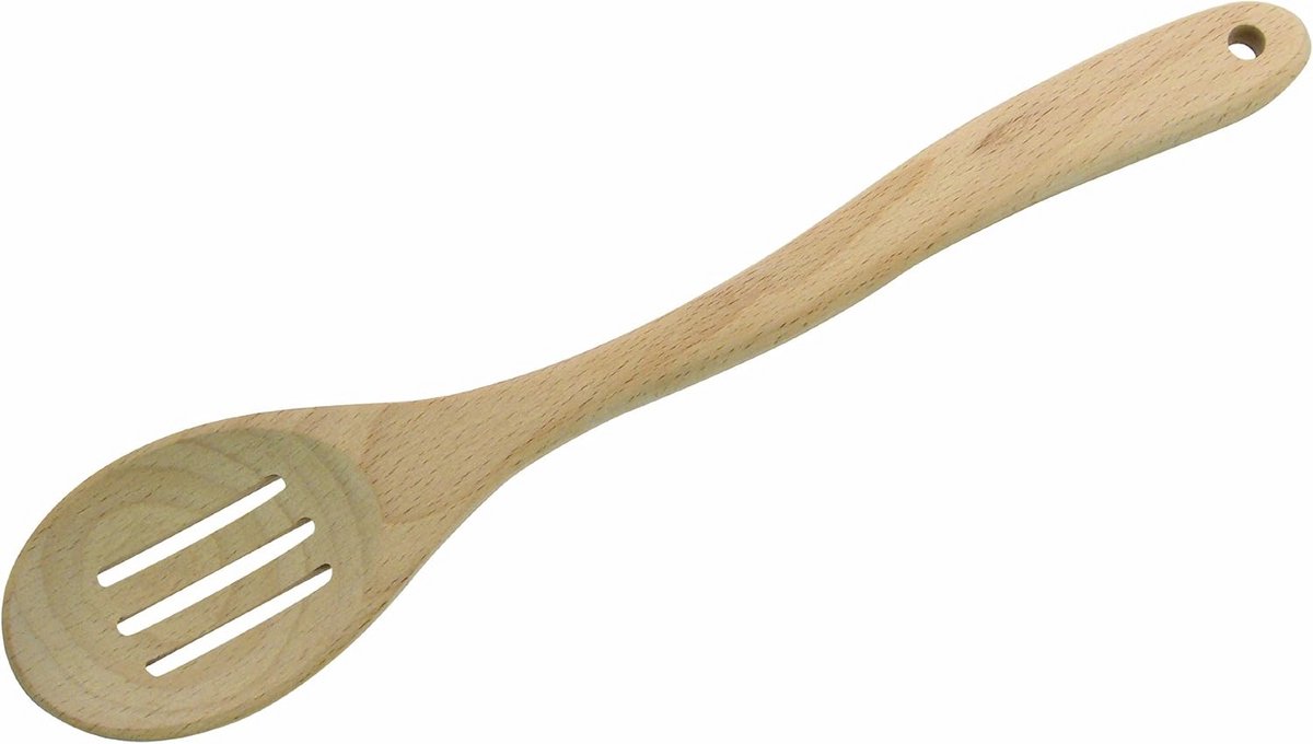 Sleuflepel van Beukenhout, Keukengerei, 30 x 6 x 0,6 cm