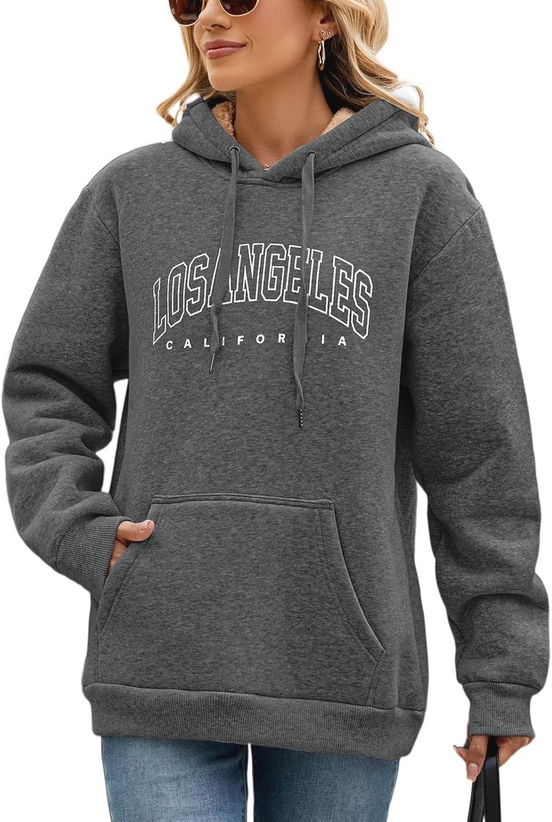 Casual Dames Hoodie Fleece Pullover met Zakken