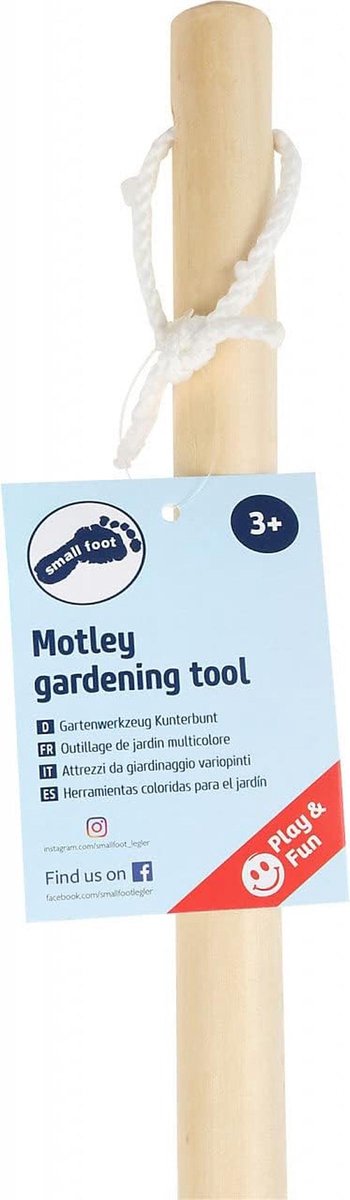 veelkleurige tuingereedschapsset van hout en metaal, harken, schep en spade, vanaf 3 jaar van BuitenSpeel — afbeelding 3