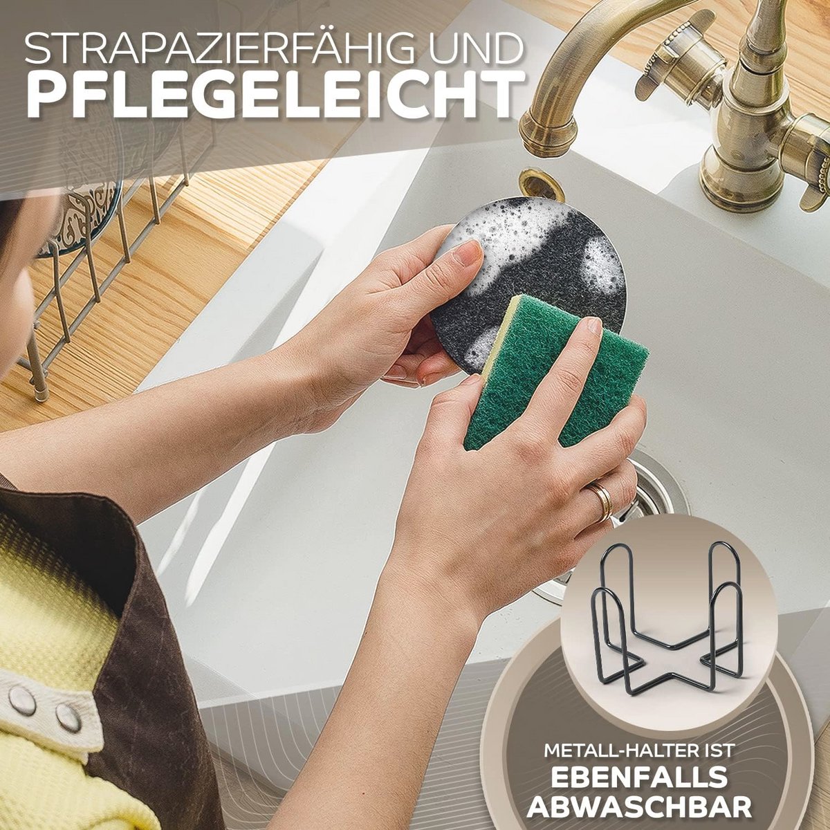 Vilt onderzetters rond - set van 12 - Donkergrijs design voor glazen, dranken en bekers