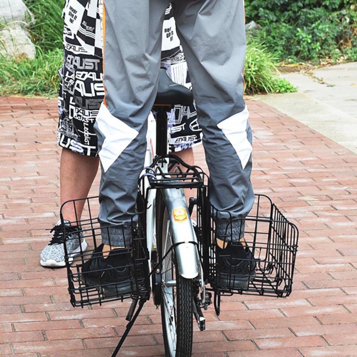 Opvouwbare Fietsmand Voor/Achter - Metalen Fietsdraad Mand met Handgrepen en Quick Release Ontwerp