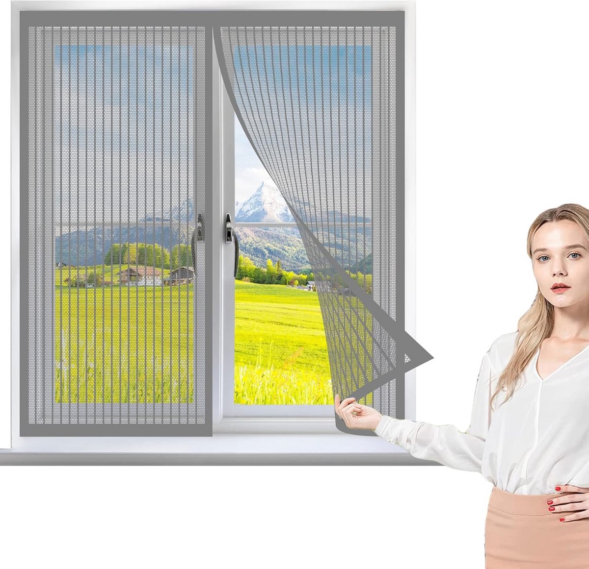 Vliegenhor Klamboe 105 x 65 cm voor Raam - Duurzaam en Transparant Insectenbescherming voo