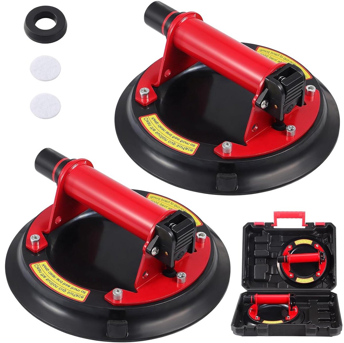 Allecta - Dubbele Zuignappen 20 cm voor Glas- en Tegellift - Draagvermogen 160 kg