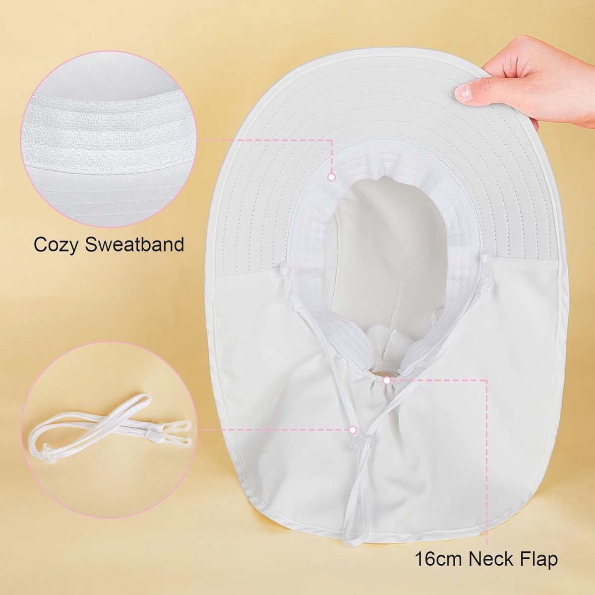 Zonnehoed voor Kinderen - Verstelbare Bucket Hat met Brede Rand en Nekflap - Perfect voor Strand en Buitenactiviteiten